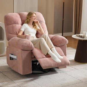 Rocking Recliner Chair with Vibration Massage and Heat, 360° Swivel Oversized Recliner Sofa with Side Pocket, Perfect for Living Room,Bedroom,Nursery - 1 of 4