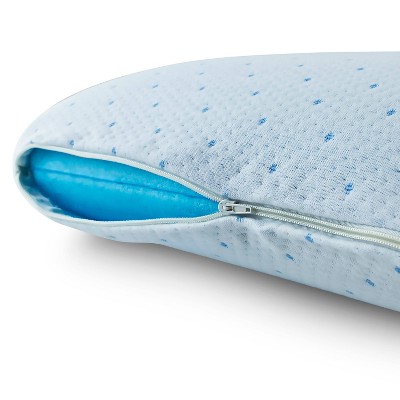 Cool-Blue Medium Memory Foam Pillow with Knitted Polyester Cover