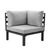 LeisureMod 2-Piece Corner Chair Loveseat Upholstered in Polyester with Aluminum Frame and Removable Cushion Hamilton Collection - 2 of 4