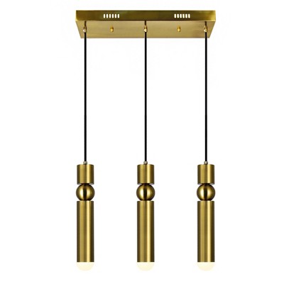 CWI Lighting Chime LED Island/Pool Table Chandelier With Brass Finish