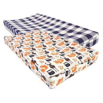 Hudson Baby Infant Boy Cotton Changing Pad Cover, Forest, One Size