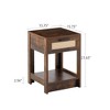 Lyngins Rattan Woven Square Side Table, Small Table with Drawer, End Table for Living Room, Modern Bedroom Nightstand, Small Side Table - 3 of 4