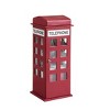Gulches 11.5" Tall Leather Jewelry Box, British Telephone Design, Burgundy Red - 3 of 4