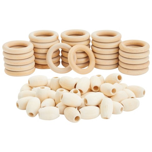 Bright Creations 80 Pcs Unfinished Wood Beads And Wooden Rings For Macrame,  Diy Arts & Crafts Supplies, Teal : Target