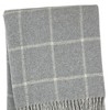 HomeRoots 50" X 67" Light Gray And White Cotton Blend Woven Plaid Throw Blanket with Fringe - 4 of 4