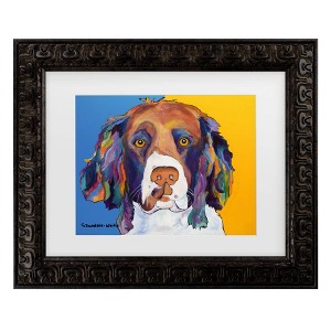 Trademark Fine Art Pat Saunders-White Snuggles Portrait Matted Framed Art Black - 1 of 4
