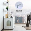 Jojoka 52" Tall Large Hidden Cat Litter Box Enclosure Furniture with 2 Door,Wooden Cat House w/2 Storage Shelves,Indoor Storage Cabinet Display Rack - 4 of 4