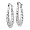 Black Bow Jewelry 4mm x 26mm Polished 14k White Gold Twisted Oval Shrimp Hoop Earrings - 2 of 4