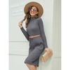 BLUEMING Womens Turtleneck Sweater Dress Slim Fit Long Sleeve Bodycon Ribbed Knit Midi Sweater Dress - 4 of 4