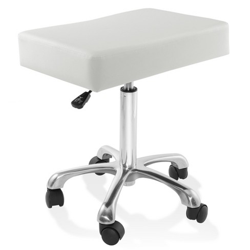 Saloniture Rolling Hydraulic Salon Stool with Large Seat Adjustable Swivel Spa Chair with Wheels Cream