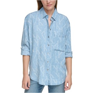 Calvin Klein Womens Boyfriend Fit Button Up Shirt - 1 of 1
