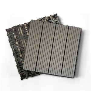 DOMETOUR Wood Plastic Composite Deck Tiles, 12x12in Dark Grey, Set of 20, Weatherproof, DIY, Indoor/Outdoor Use for Patios, Balconies, Rooftops, Decks - 1 of 4