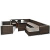vidaXL Outdoor Patio Lounge Set - 10 Piece, Brown Poly Rattan Garden Furniture with Cushions and Glass-Top Table. - 4 of 4