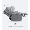 22" Rocker Recliner Chair, 1.5X Sponge Filling, 360 Degree Swivel, PU Leather, Side Pockets and Cup Holders, Reclining 135 Degrees - 2 of 4
