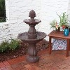 Sunnydaze 38"H Electric Polyresin and Fiberglass 2-Tier Curved Plinth Outdoor Water Fountain - 4 of 4