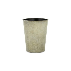 HomeRoots 5" Gray Recycled Plastic Indoor Outdoor Round Pot Planter - 1 of 3