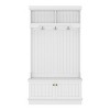 Farmhouse Hall Tree with Storage Bench and Coat Hooks, 35.4" Entryway Organizer for Shoes, Modern Mudroom Furniture-3irtyhousy - 3 of 4