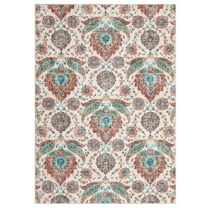Washable Vintage Floral Print Living Room Rugs, Retro Accent Non Slip Large Carpet for Bedroom Home Office - 1 of 4