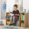 INFURNIC Decorative Bookshelf 6 Cubby Kids Bookcase with Reading Nook and Cushioned Seat, Brown, 40.5"*11.75"*23.5" - 2 of 4