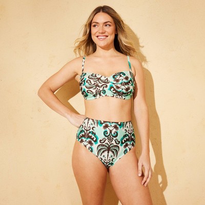 Shade & Shore Women's High-Waist Tummy Control Medium Coverage Bikini Bottom - Shade & Shore™ Green S — фото 4