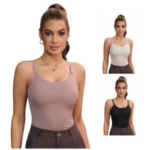 INSPIRE CHIC 3 Pcs Women's Slim Fit Breathable Shapewear Camisoles - 1 of 4