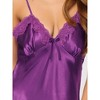 cheibear Women's Summer Satin Cami Mini Spaghetti Lingerie Nightdress - 4 of 4
