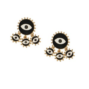 SOHI Women's Onyx Black The Malocchio Drop Earrings - 1 of 4