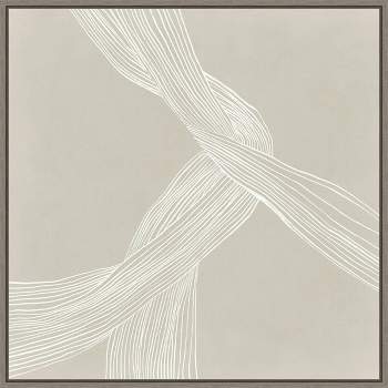 22" x 22" On the Same Wavelength I by Isabelle Z Framed Canvas Wall Art Gray Wash - Amanti Art