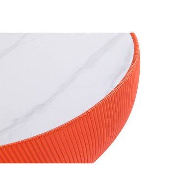 Modern Orange Steel Coffee and End Table Set