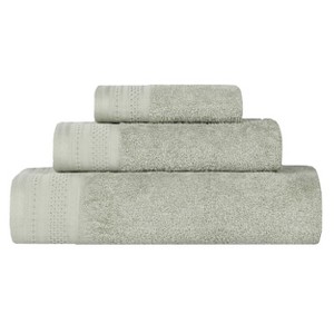 Honeycomb Waffle Border Cotton Medium Weight Towel Set by Blue Nile Mills - 1 of 4