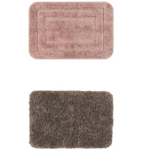 Unique Bargains 2Pcs Non-Slip Extra Thick Microfiber Soft Plush Bath Mats - 1 of 4