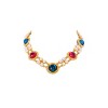 Slickblue Gold Ball Bead Necklace, Vintage Station Design, Multi-Color Beads, Boho Statement Jewelry, 16"+2" - 2 of 3