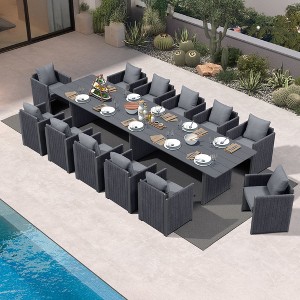 PURPLE LEAF Patio Dining Furniture Set Modern Outdoor Furniture Set Aluminum Dining Table and Chairs - 1 of 4
