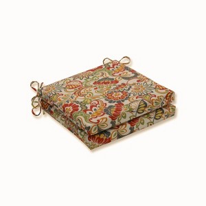 Zoe Mallard 2pc Indoor/Outdoor Squared Corners Seat Cushion - Pillow Perfect - 1 of 4