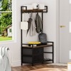 Hrinhom 33.1"W Wide Hall Tree with 2 Movable Drawers, Shoe Storage, Shelves and Garment Racks - 3 of 4