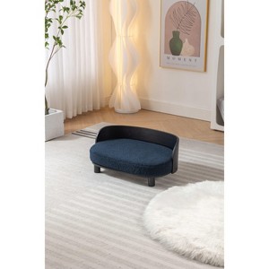 MaseiKar Scandinavian style Elevated Dog Bed Pet Sofa With Solid Wood legs and Bent Wood Back, Velvet Cushion - 1 of 4