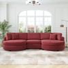 3-Seater Sofa, Chenille Upholstered Curved Sofa Couch with 2 Throw Pillows for Living Room - ModernLuxe - 2 of 4