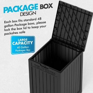 Sersper Multi-Purpose Outdoor Storage Box, 48-Gallon Lockable Trash, Storage, and Parcel Drop Box, Waterproof and Durable Resin Material, Black - 1 of 4