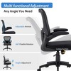 LOVMOR Black Mesh Office Chair with Lumbar Support and Flip-Up Arms - 3 of 4