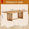QingMoon Rectangular Rattan Coffee Table, Solid Wood Center Low Table with Cross Table Legs for Living Room, Bedroom and Office - 3 of 4