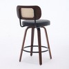 NicBex Swivel Counter and Bar Stools, 26" Upholstered Faux Leather Barstools with Walnut Back & Bentwood Legs for Kitchen Counter, Set of 2 - 4 of 4