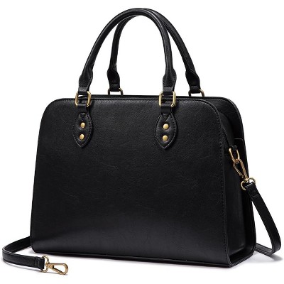 Purses and Handbags for Women, Vintage-Style Leather Top Handle Shoulder Bag Satchel Tote