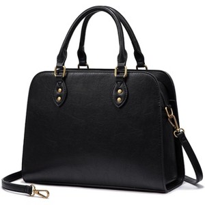 Purses and Handbags for Women, Vintage-Style Leather Top Handle Shoulder Bag Satchel Tote - 1 of 4