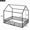 Full/Twin Size Platform Bed, House-Shaped Metal Bed Frame with Fence and Door -ModernLuxe - 4 of 4