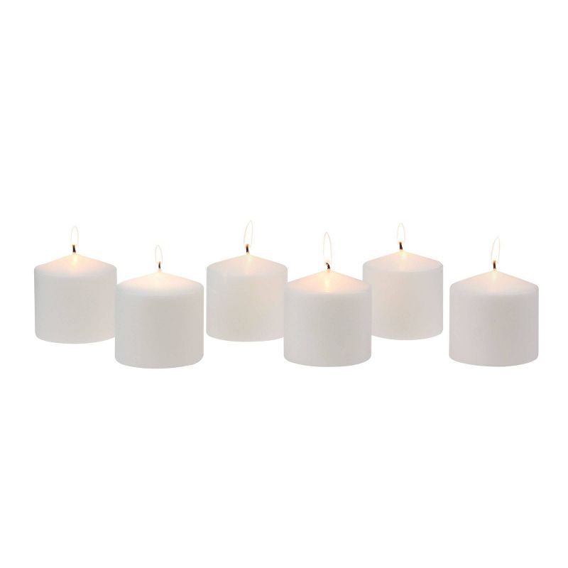 6pk Pillar Candles White - Stonebriar Collection, 3 of 7