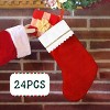 Aoibox 24 Pack 19 Inch Christmas Stockings Bulk Large Red and White Felt Stockings with Gold Trim for Fireplace Holiday Decor - 4 of 4