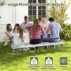 Tangkula Picnic Table Bench Set for 8 Person Outdoor Camping Table & 2 Benches with Metal Frame All-Weather Tabletop Black/Grey/Green/White - 4 of 4