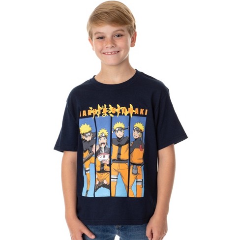 Naruto Shippuden Boys' Anime Naruto Uzumaki Character Youth Kids T-Shirt  (XS) Blue
