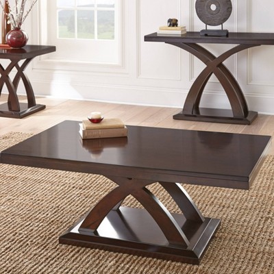 Jocelyn Espresso Cherry Rectangular Wood Cocktail Table