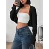 Coolmee Women's Shrug Cardigan Sweaters Open Front Crop Cardigan Ribbed Knit Long Sleeve Drop Shoulder Bolero Sweater - 4 of 4